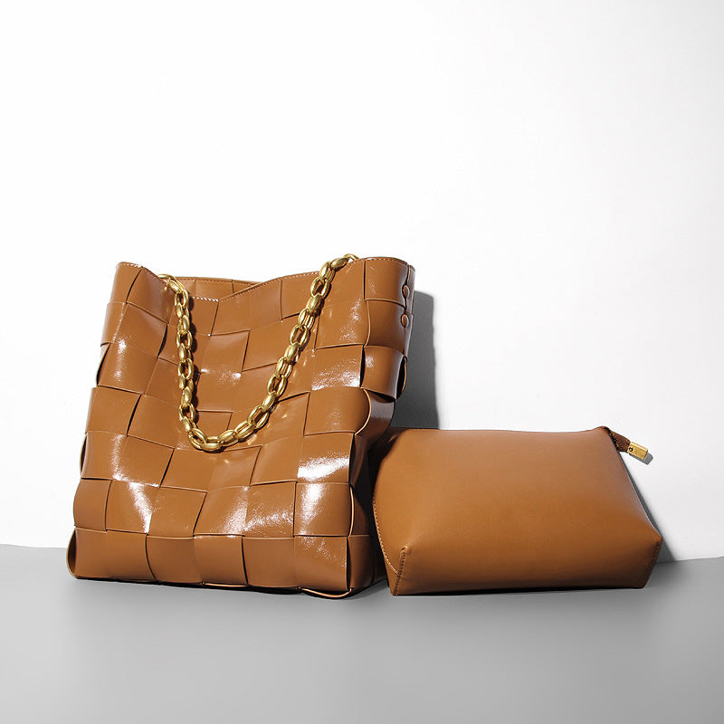 ACE LEATHER WOVEN BAG