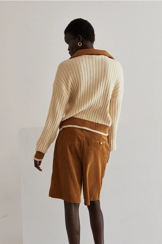 IRIS FUNNEL NECK CONTRAST SWEATER