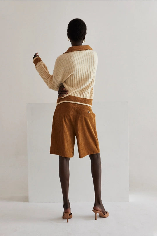 IRIS FUNNEL NECK CONTRAST SWEATER